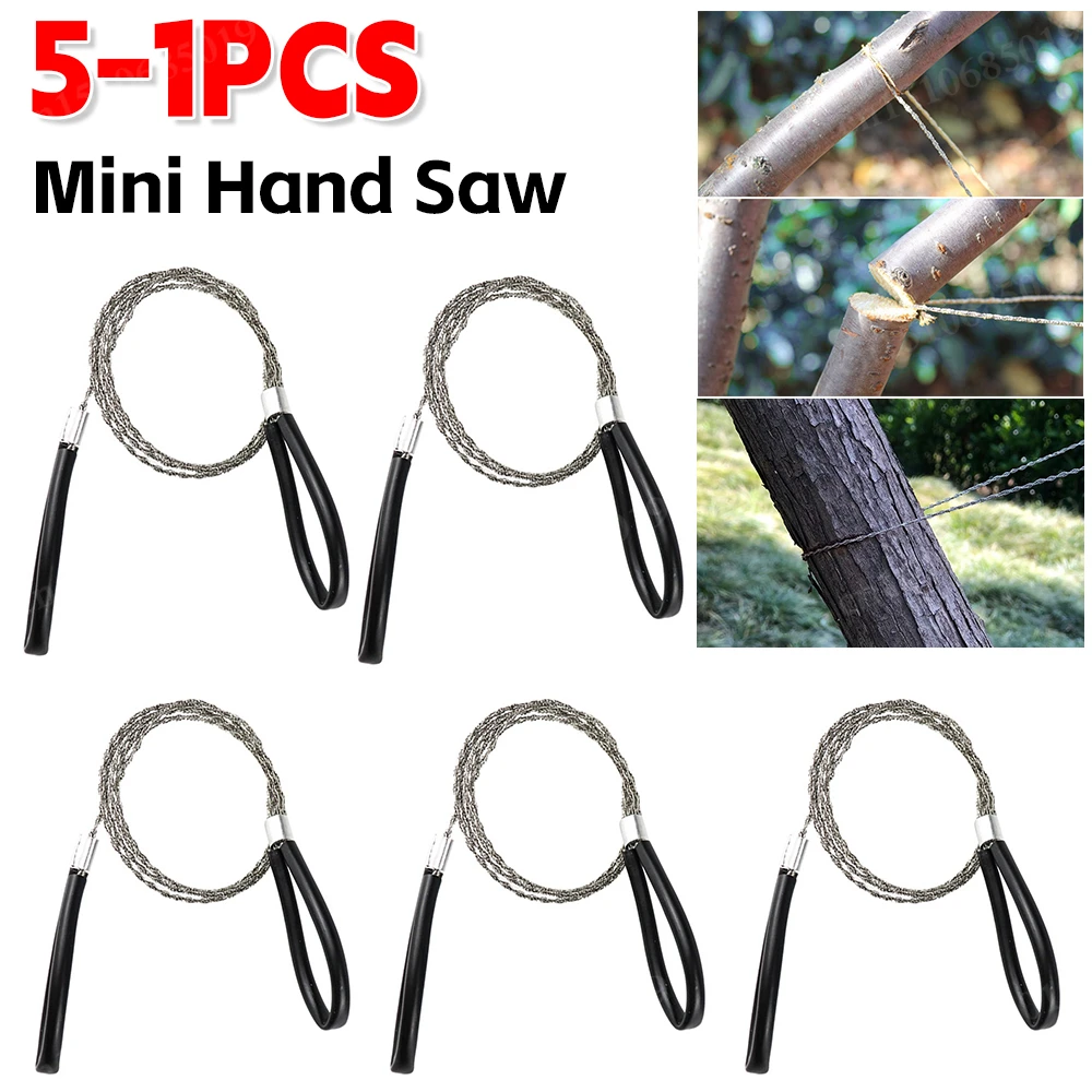 5–1 Stück tragbare Edelstahl-Drahtsäge, geeignet für Wandern, Camping, Jagd, PVC-Rohr, Kabelsäge, manuelle Kettensäge für den Außenbereich Image