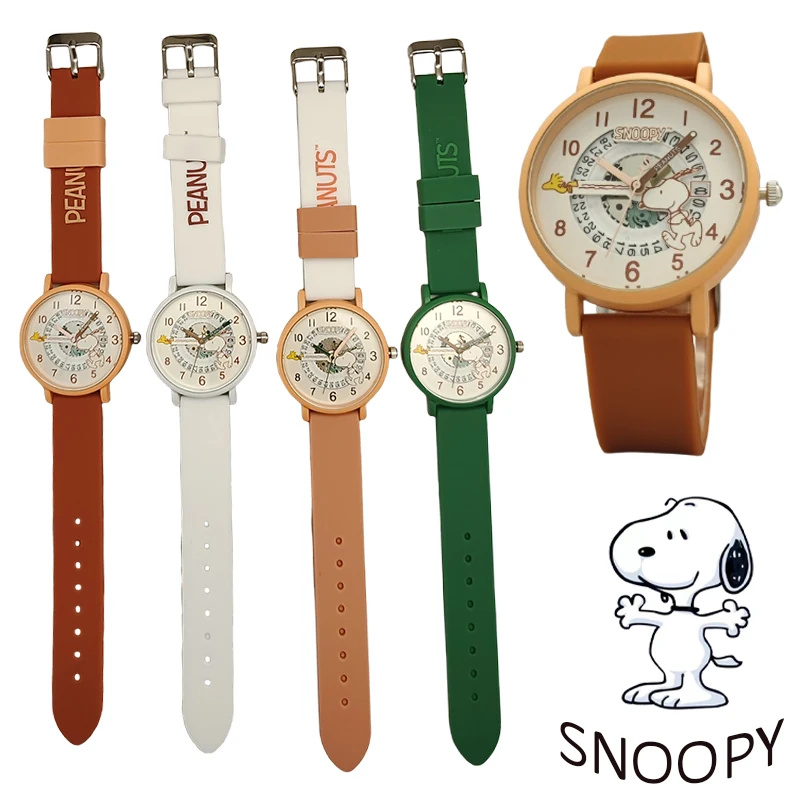 Orologi al quarzo Snoopy Orologio da donna dei cartoni animati Cinturino in silicone casual Orologio da polso Puntatore digitale Orologio da polso Orologio da donna Regalo