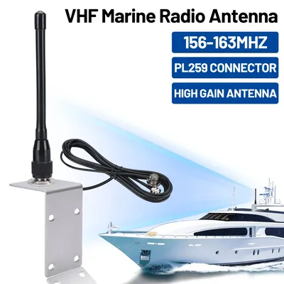 ABBREE VHF Marine Radio Antenna 156-163MHz PL-259 for Golf Cart ATV UTV RV Truck Excavator Tractor RVR Yacht Boat Waterproof