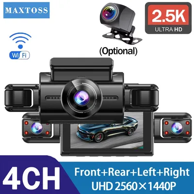 2,5 K 4 Objektiv 360 Grad Dash Cam Für Autos WIFI APP Auto DVR 4-Kanal Front Kamera video Recorder Rückansicht Kamera Für Fahrzeug