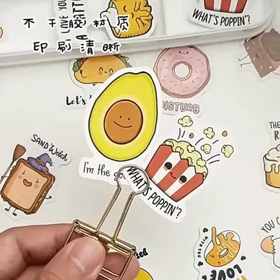 30 Blatt/Box selbstklebende Aufkleber Kawill Dessert Charakter kreative Hand Zelt Collage Material DIY Karte Tasse Dichtungsaufkleber