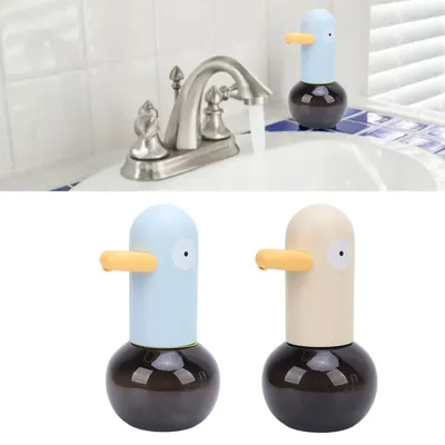 1Pc Automatic Foaming Soap Dispenser Cute Cartoon Duck Rechargeable Touchless Hand Soap Dispenser with Sensor for Bathroom