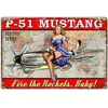 Türschild P-51 Flugzeug Pin Up Girl Baby Schild von Steve McDonald Retro Metallblechschild