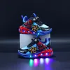 Kids'Casual Schuhe Turnschuhe Led Licht Cartoon Mesh Herbst Mode Laufschuhe Für Jungen Atmungsaktive Anti-slip Rot Blau größe 21-30