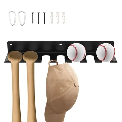 ﻿ Wand Halterung Bat Rack Baseball Bat Display Stand Metall Aufhänger Racks Lagerung Display Halter Für Garage Gym Lounge