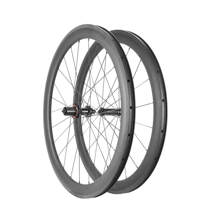 Set di ruote per bici da strada in carbonio 700C Freno per cerchioni 38/45/50/55/60mm Ruote in carbonio a sezione profonda tubolari/clincher