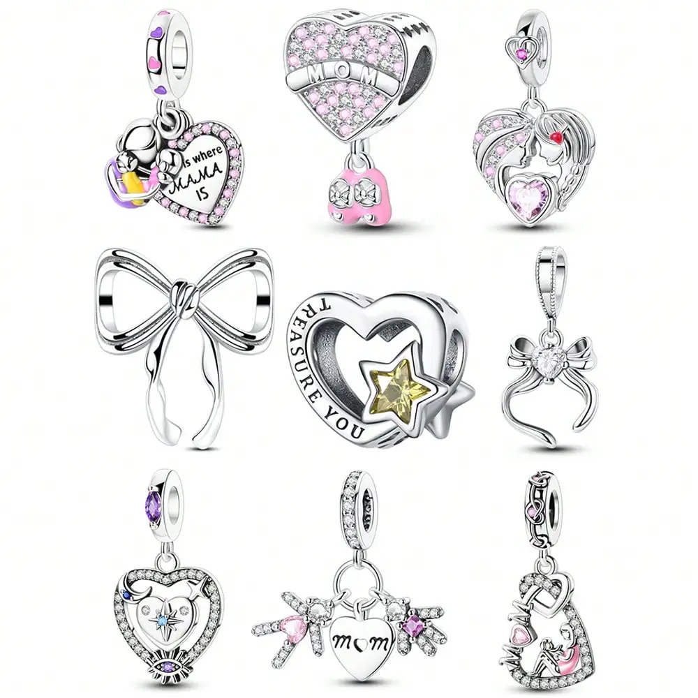 Heißer Verkauf Charms Perle 925 Sterling Silber Liebe Bogen Kinder Schuhe Fit Armreif Armband Halskette DIY Schmuck