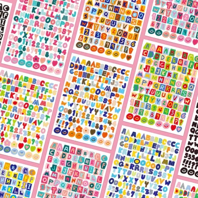 10pcs Colored Alphabet Numbers Label Stickers Scrapbooking Diary Journal Planner Decorative Stickers Letter Collage Stickers