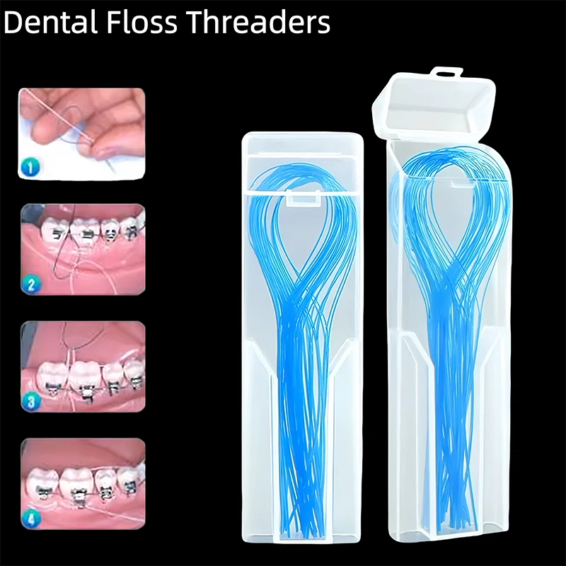35Pcs Zahnseide Einfädler Zahn Klammern Draht Halter für Kieferorthopädische Brücken Zahnarzt Traktion Linie Mundpflege Werkzeuge Image