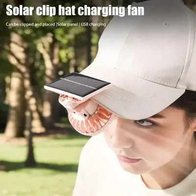 1pc Solar Powered Tragbare Hand Clip Fan USB Aufladbare Mini Fan Clip Auf Luftkühlung Fan Für Sommer Outdoor Wandern camping