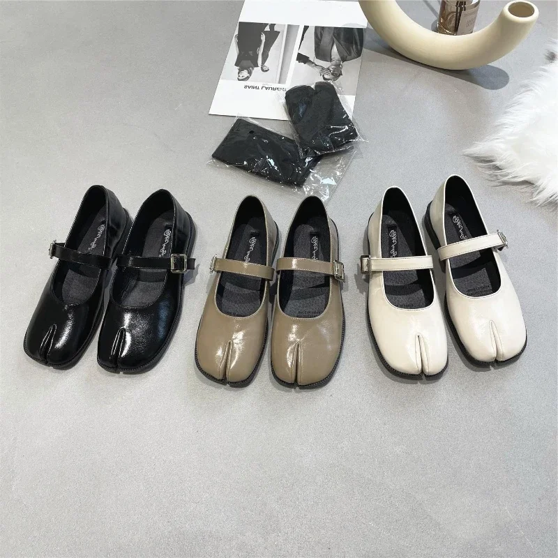 Neue Herbst Split Toe Schuhe Frauen Mary Jane Wohnungen Damen Pumps Weibliche Retro Täglichen Schuhe Komfort Nicht Slip Leder Schuhe ﻿