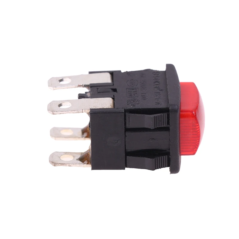 1 Pc Rot 4 Pins 16A Selbst-Lock On Off Push Button Rocker Schalter PS21-16 Mit Licht Heizung elektrische Touch Schalter Image