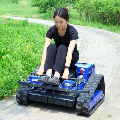 Customized Remote Controlled Tracked Made in China Grass Cordless Electric Lawn Mower With Battery