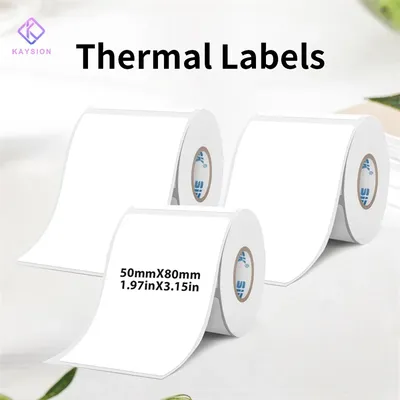 50x80mm Big Size Label Paper for Thermal Labels Printers Auto Adhesive Paper Name-card Stationary Labels Direct Print Supplies