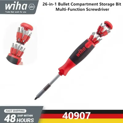 WIHA 40907 26-in-1 LiftUp Screwdriver Set with Bit Holder, Magazine Storage 13 Interchangeable Bits