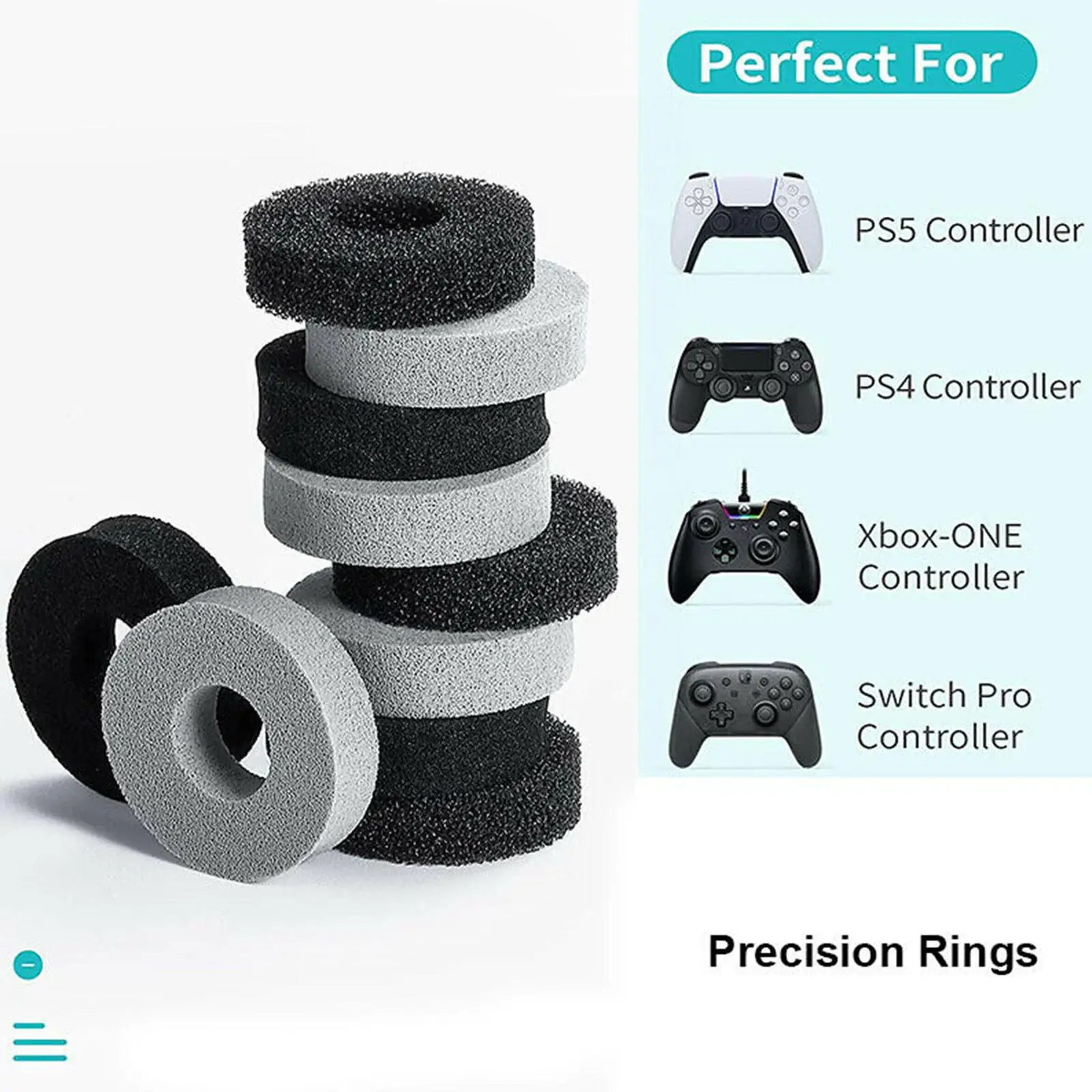 12 Stück geeignet für PS4/PS5 PRO für XBOX Griff Joystick Ring Gummiring perforierter Pufferring verbessertes Handgefühl Image