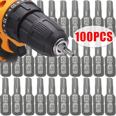 S2 Torx Screwdriver Bit 1/4" Hex Shank Screwdriver Drill Bits Impact Hex Screw Driver Hand Tools T6 T8 T10 T15 T20 T25 T30 T40