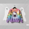 2025, Halloween-Herbst-Hello-Kitty-Druck, Damen-Sweatshirt, sportlicher, lässiger Stil mit Übergröße, Streetwear, trendiger Hip-Hop-Stil