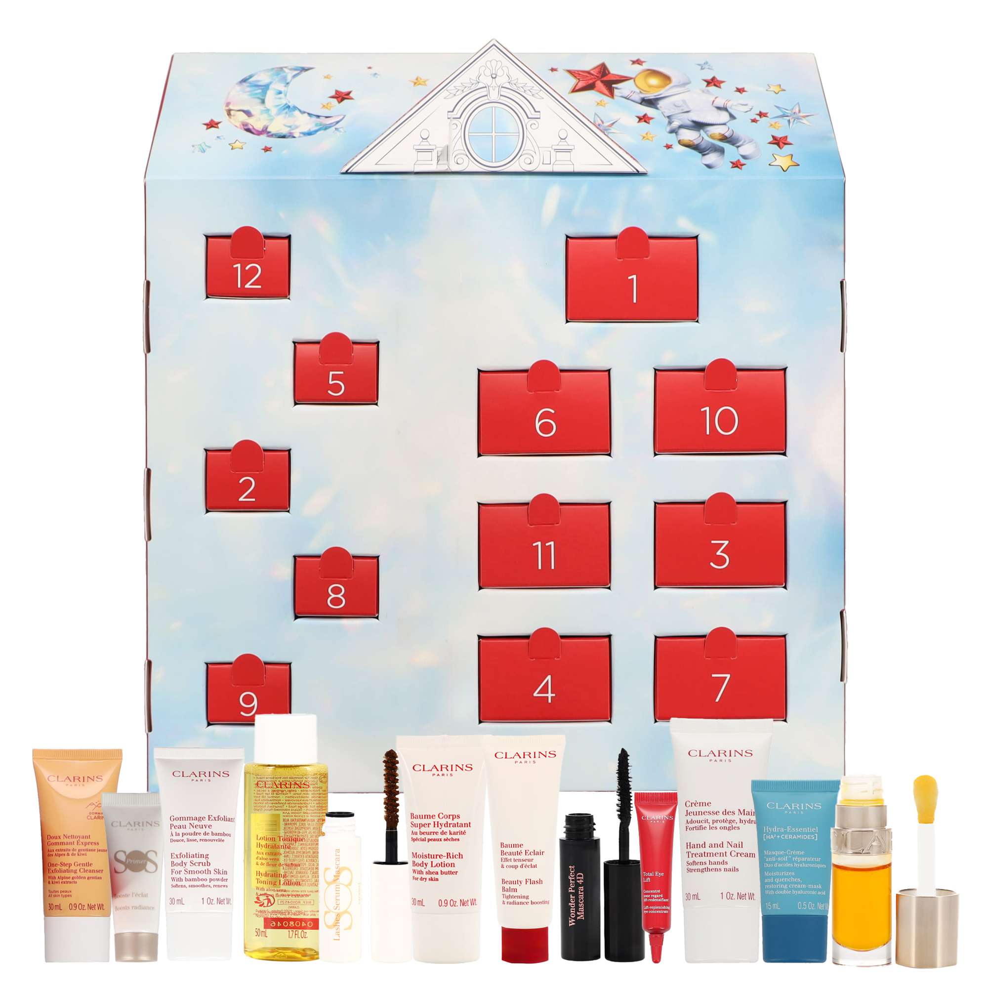 Clarins Womens 12 Day Advent Calendar - Festive Beauty Countdown - Cream - One Size | Clarins Sale | Discount Designer Brands