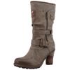 Winterstiefel MUSTANG SHOES "Palma", Damen, Gr. 41, Normalschaft, grau (taupe), Lederimitat, Textil, used, modisch, Schuhe, Kurzstiefel, Winterstiefel mit wärmendem Textifutter