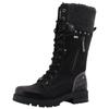 Winterstiefel MUSTANG SHOES "Darleen", Damen, Gr. 44, Normalschaft, schwarz, Lederimitat, Textil, modisch, Schuhe, Schnürstiefel mit Reißverschluss
