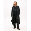 Wollmantel TOMMY HILFIGER "DF WOOL REG BELTED MIDI COAT", Damen, Gr. 34, grau (dunkelgrau heather), Web, Obermaterial: 60% Wolle, 40% Polyester, meliert, casual, wadenlang, V-Ausschnitt, Langarm, Mäntel, mit Wolle