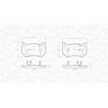 MAGNETI MARELLI Bremsbelagsatz, Scheibenbremse vorne rechts links für SKODA VW LEXUS SEAT AUDI 80A698151B 044661101079 80A698151F 363700485181