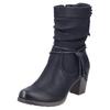 Cowboy Stiefelette RIEKER, Damen, Gr. 40, schwarz, Nubuklederimitat, unifarben, elegant, Schuhe, Westernstiefelette, Stiefelette mit Slouchy-Schaft