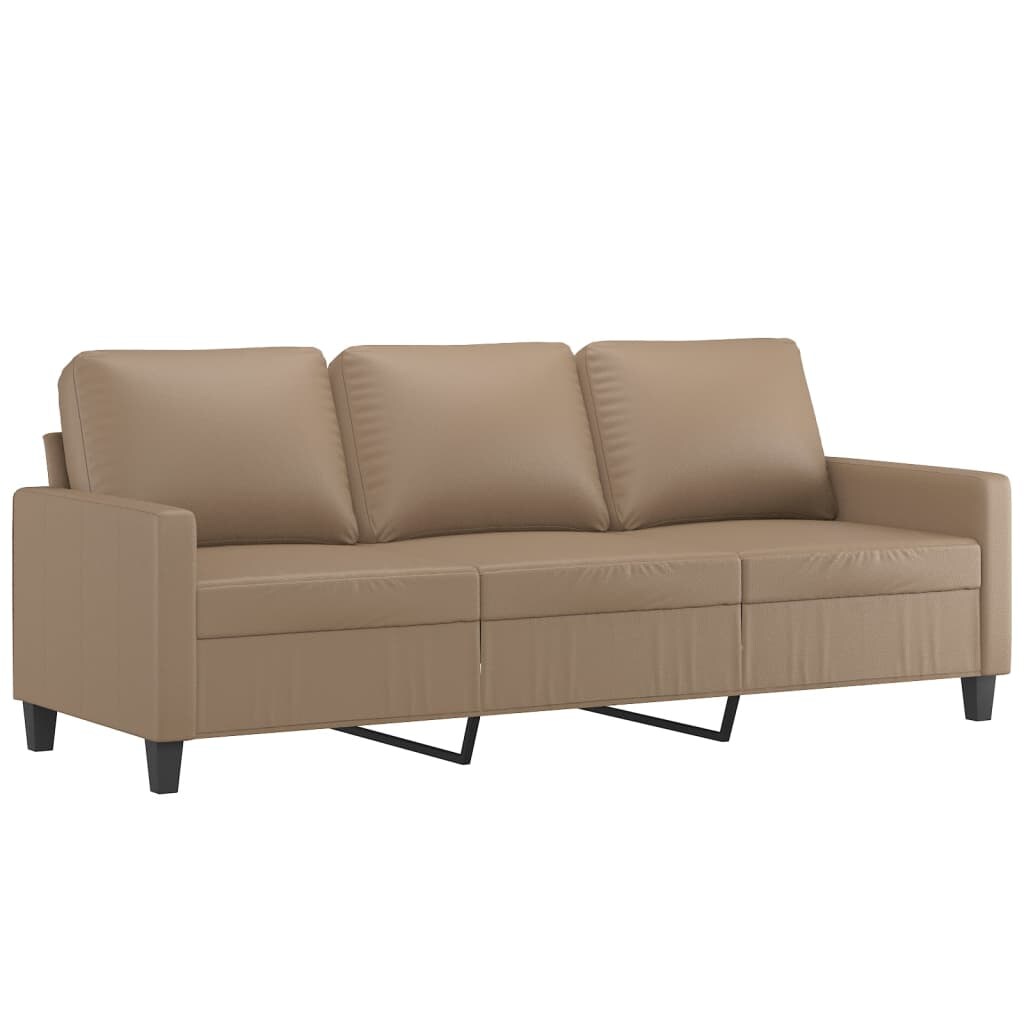 vidaXL 3-Sitzer-Sofa Cappuccino-Braun 180 cm Kunstleder Image