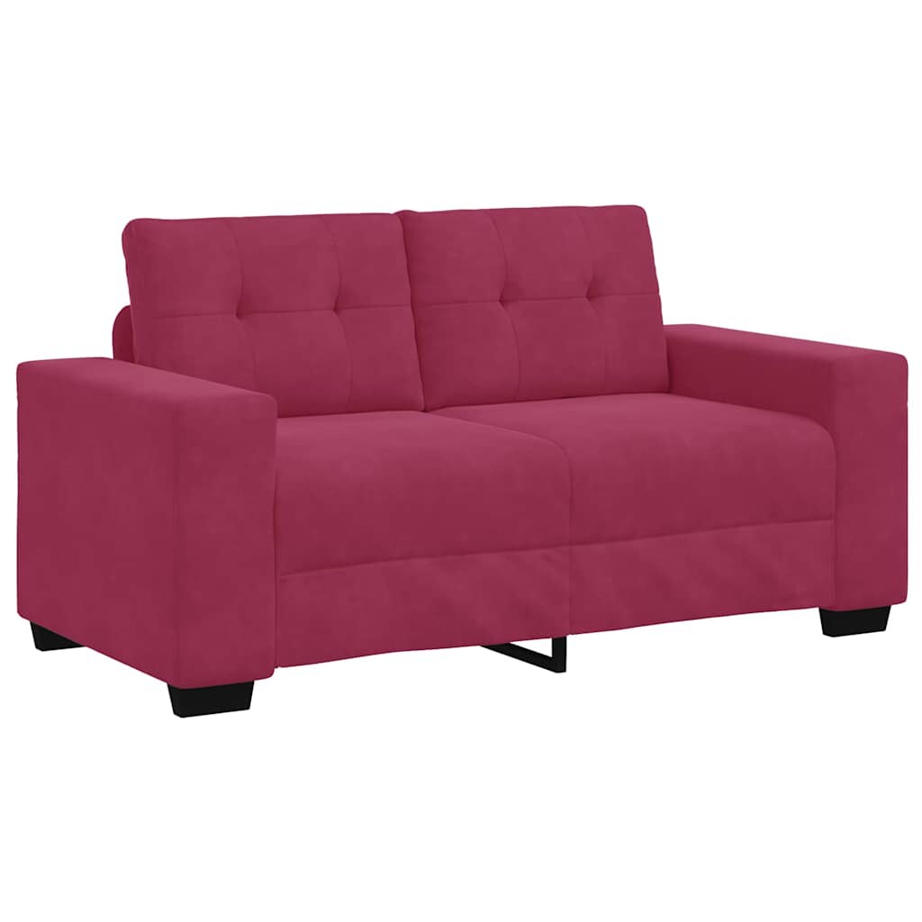 vidaXL Zweisitzer-Sofa Weinrot 120 cm Samt Image