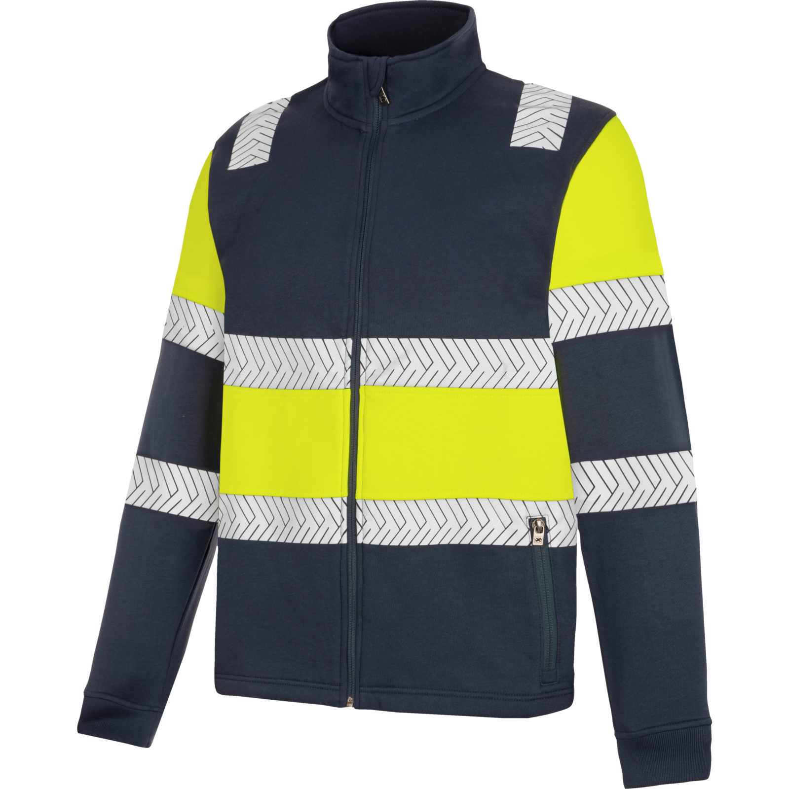 Sweat zippé haute visibilité FLUO ONE jaune/marine
