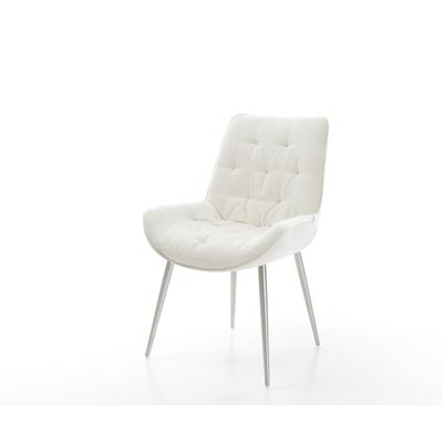 DELIFE Esszimmerstuhl Taimi-Flex Bouclé Soft Beige 4-Fuß konisch Edelstahl, Esszimmerstühle Image