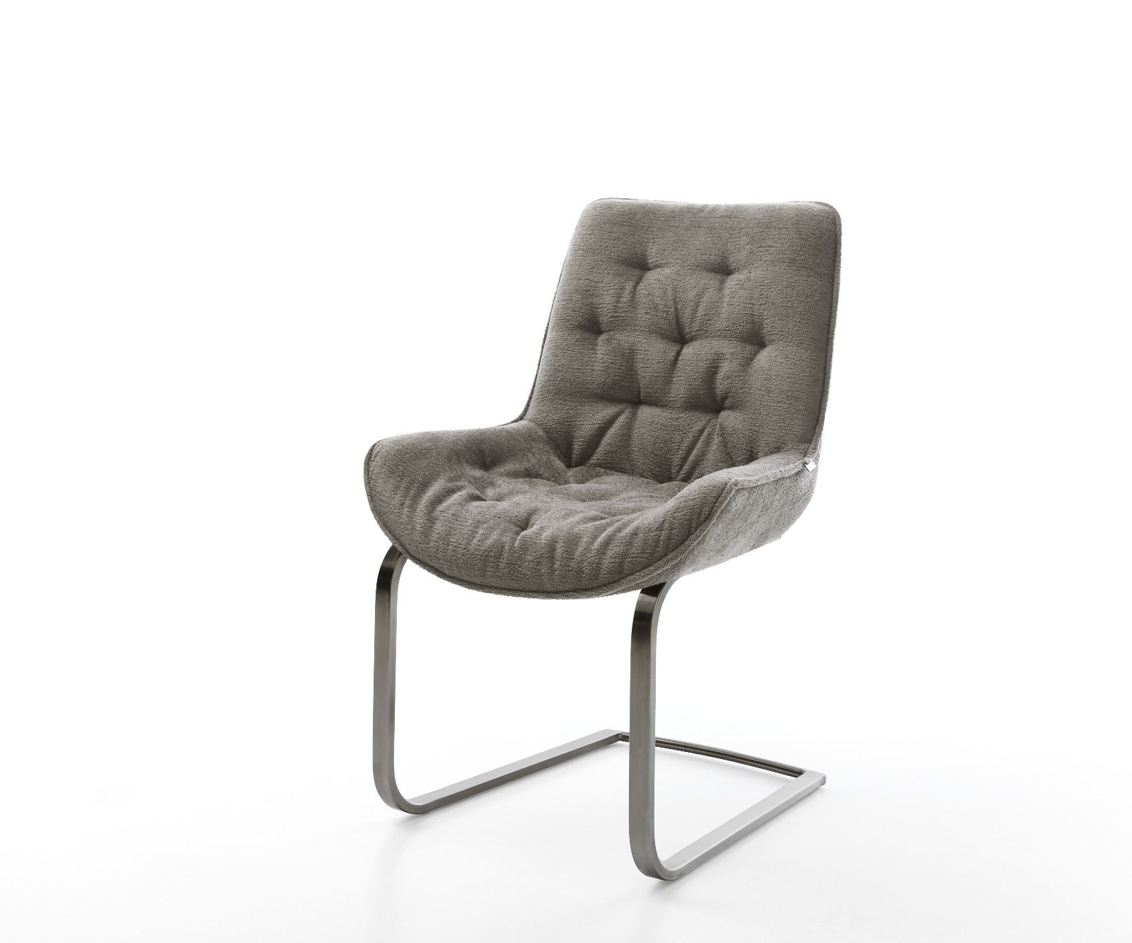 DELIFE Freischwinger Taimi-Flex Bouclé Soft Schlamm Freischwinger flach Graphit, Esszimmerstühle Image