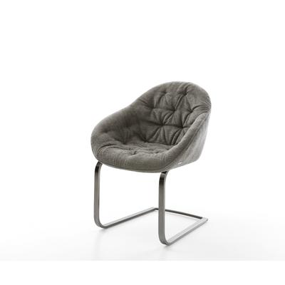 DELIFE Freischwinger Gaio-Flex Bouclé Soft Schlamm Freischwinger flach Graphit, Esszimmerstühle Image