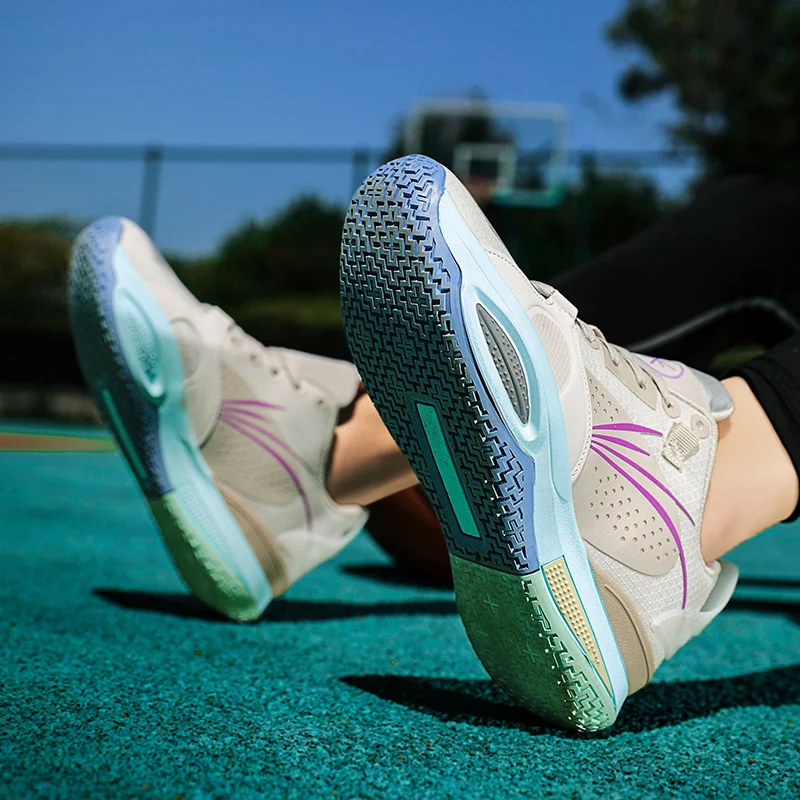 2025 Neue Low-Top-Mesh-atmungsaktive, bequeme, rutschfeste, verschleißfeste, stoßdämpfende Basketballschuhe 36–45 Image