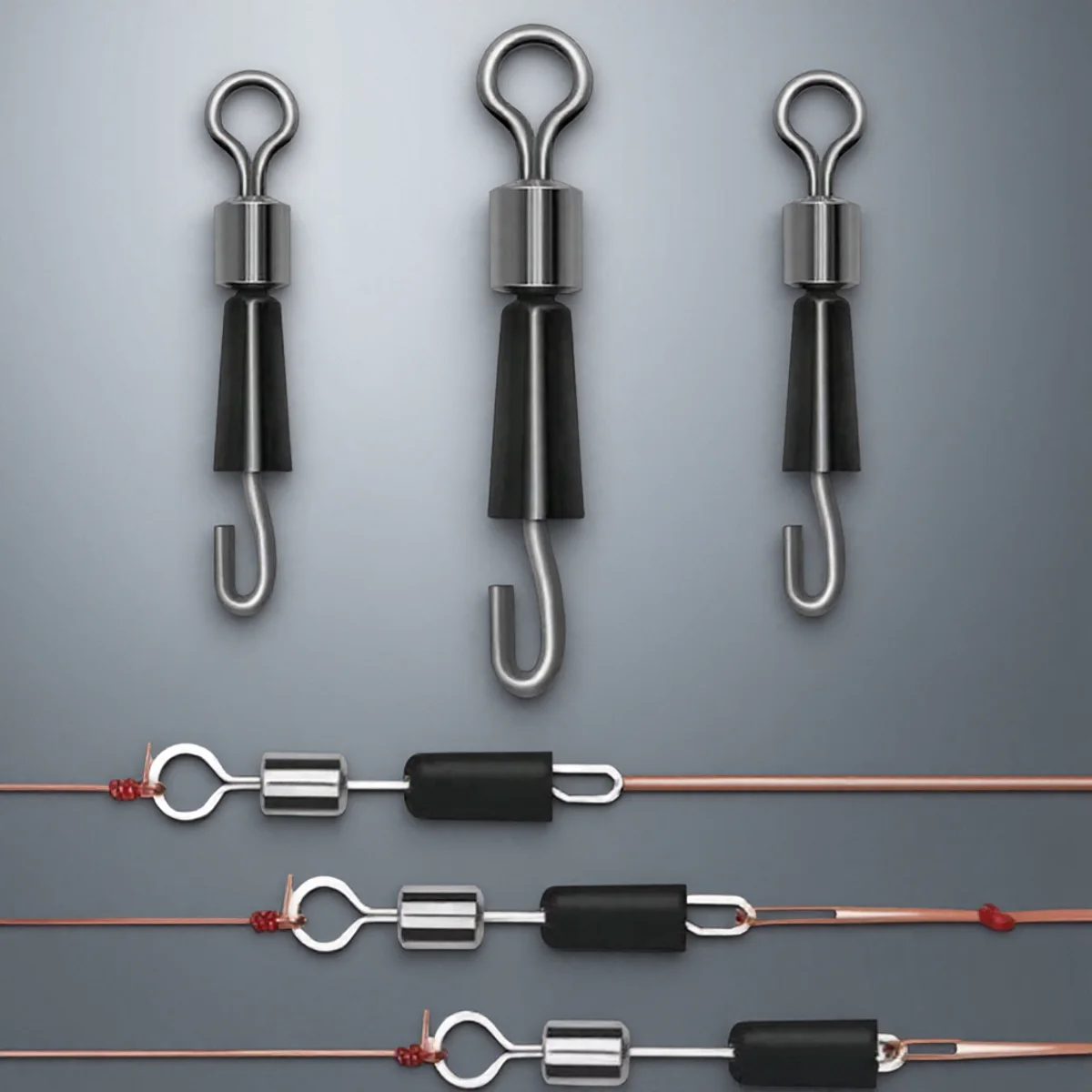 10PCS Kugellager Wirbel Angeln Stecker Haken Quick Fast Link Solide Ringe Angeln Werkzeug Zubehör für Salzwasser Süßwasser Image