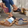 2025, neue Schuhe, Sommer-Hausschuhe, Damen-Sandalen, Sandalen mit Absatz für Damen, Schuhe, lässig, weiche Keile, Plattformen, Sandalen