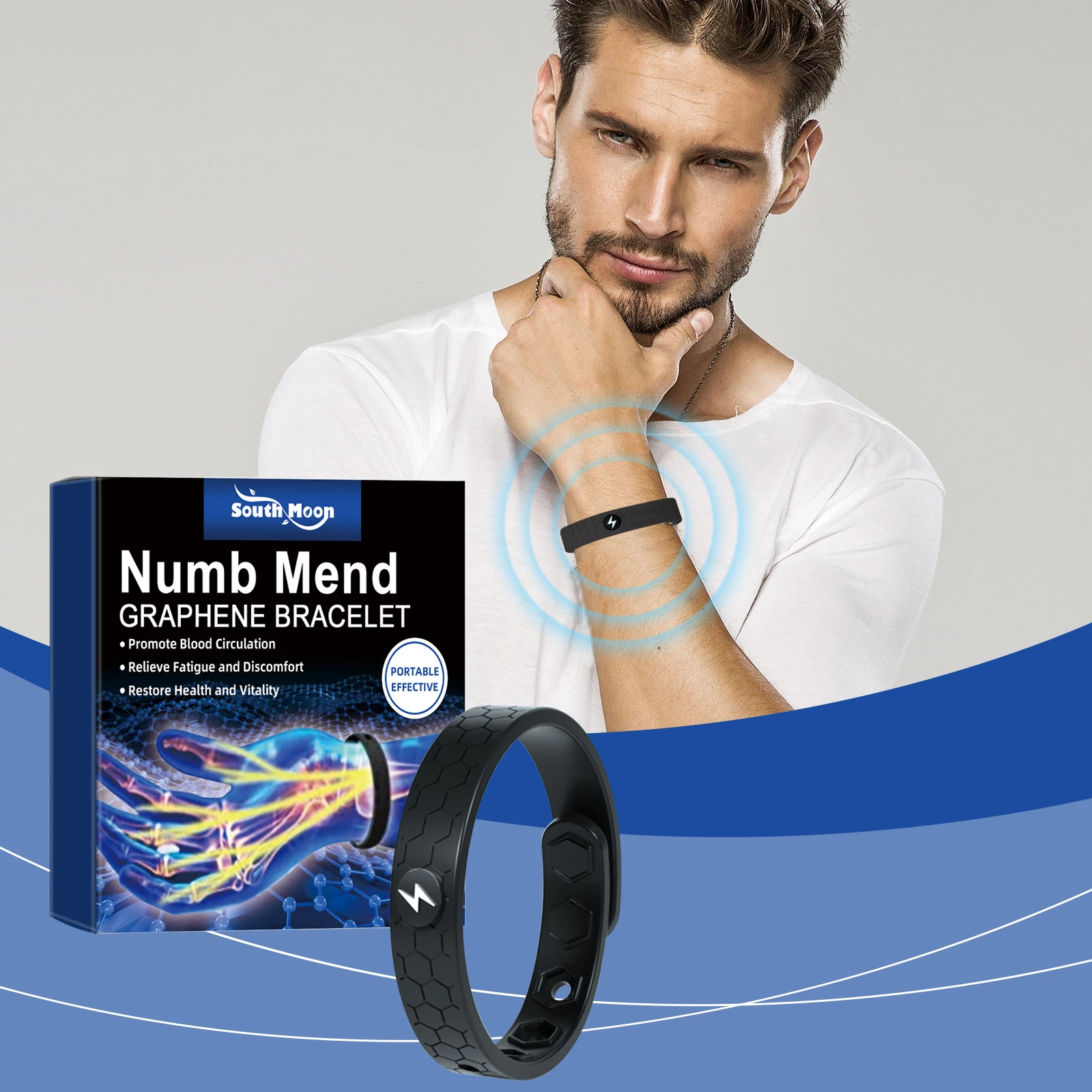 Körperpflege-Energie-Armband, lindert Handgelenkschmerzen, Anti-Ermüdung, Stress, fördert die Durchblutung Image