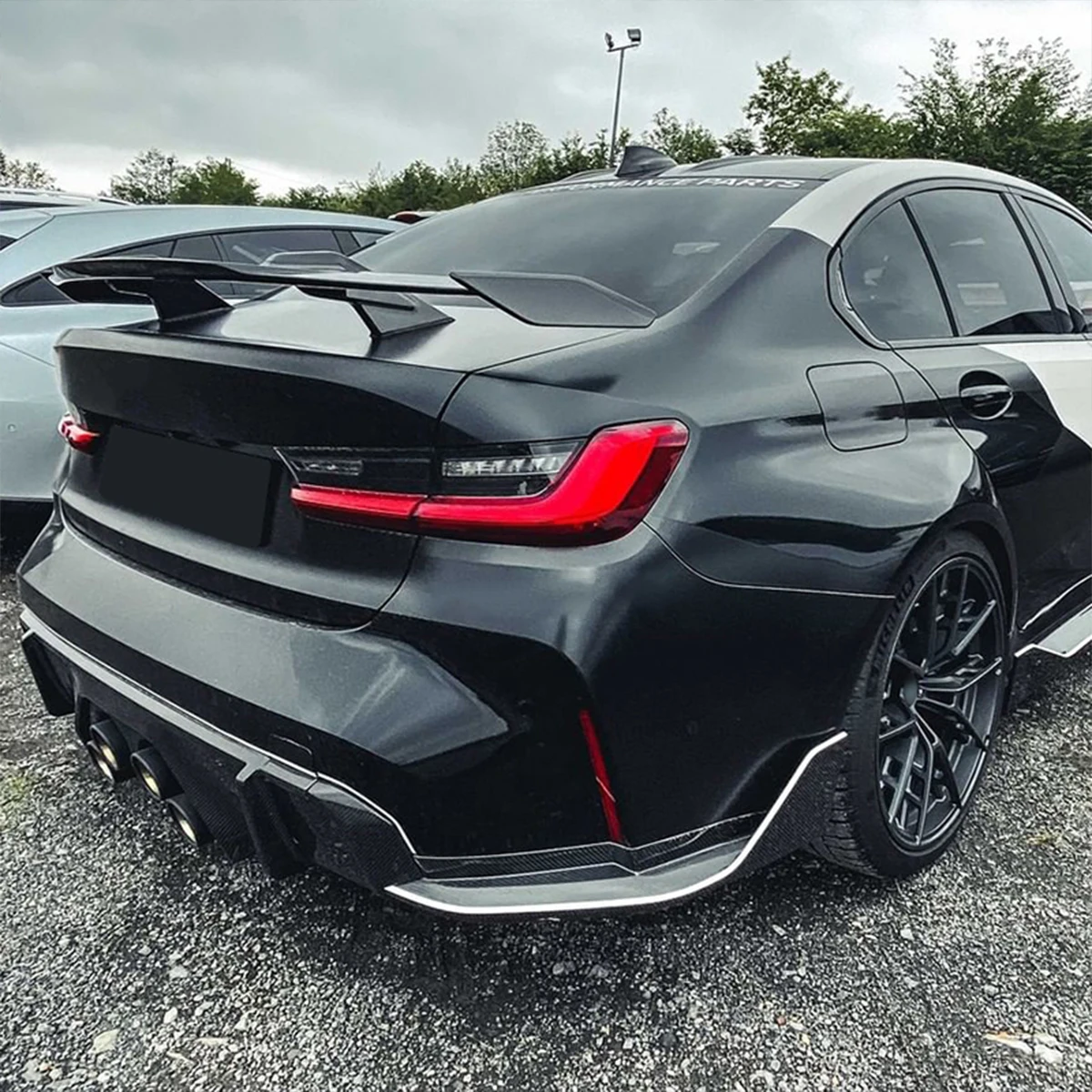 Magickit Heckflügel für BMW M3 G80 Limousine G82 M4 Coupe 430i M440i 2020 2021 2022 GT Style Dachstammspoiler Lippe glänzend schwarz Image