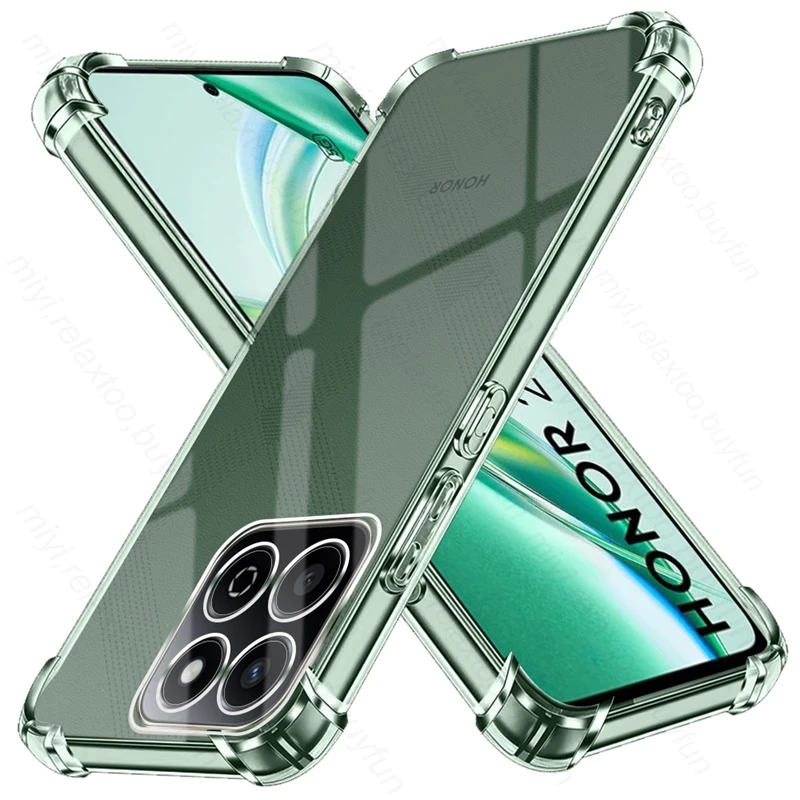 Shock Matte Stoßfest Silikon Fall Für Honor X6 X6S X6C X6A X6B X7 X7A X7B X7C X8 X8A X8C X8B Ultra Dünne Klare Abdeckung fall Image