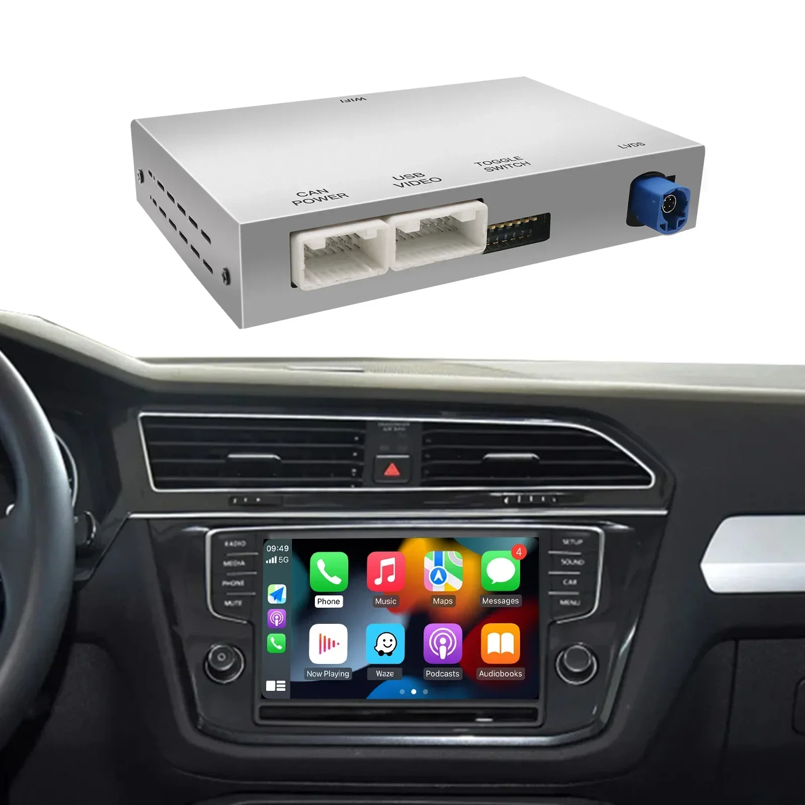 Neues kabelloses Carplay Android Auto Modul-Box-Set für VW Volkswagen Skoda Octavia A5 Golf 7 Polo Passat B8 Mirror Link MIB MIB2 Image