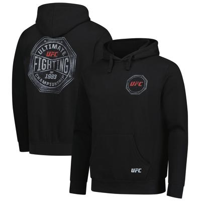 Schwarzer UFC Distressed Octagon Logo Hoodie für Herren Image