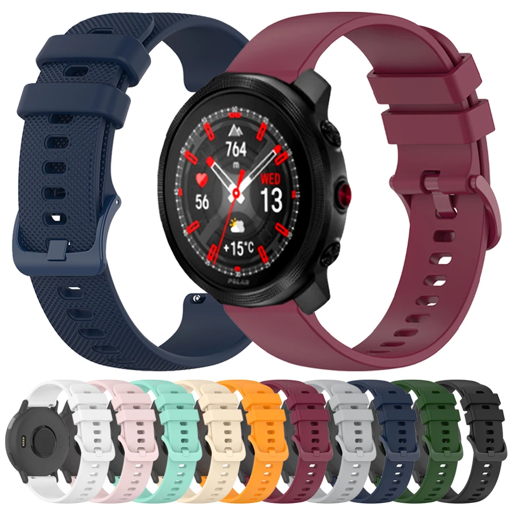 20 mm 22 mm Silikonarmband für Polar Vantage M M2 M3/Ignite 3 2 Sportband für Polar Grit X/X2 Pro Titan/Pacer Pro/Unite Armband Image