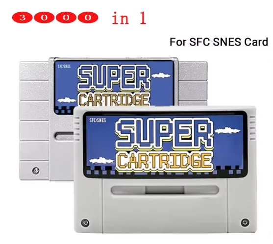 SUPER EVERDRIVED 4000 in 1 Game Cartridge V1 Flash Card For SNES Super Famicom 16 bit US/EU/JP Version Video Game Console Image