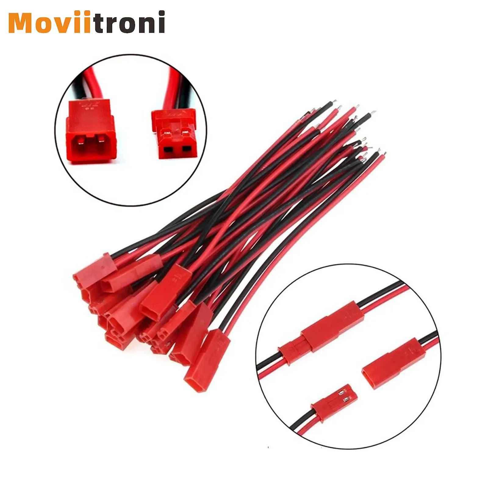 20 Stück männlich weiblich Stecker JST Stecker Kabel DIY 2 Pin Steckverbinder Klemmen JST-2P Image