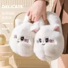 Neue fette Kitty flauschige Hausschuhe Winter Home Schuhe Damen warme zottelige pelzige Slides Zimmer Slipper Frau entzückende Katze Pantoletten Schuhe