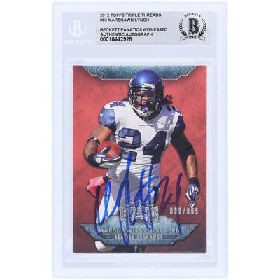 Marshawn Lynch Seattle Seahawks signiert 2012 Topps Triple Threads #83 #/989 Beckett Fanatics bezeugt authentifizierte Karte Image