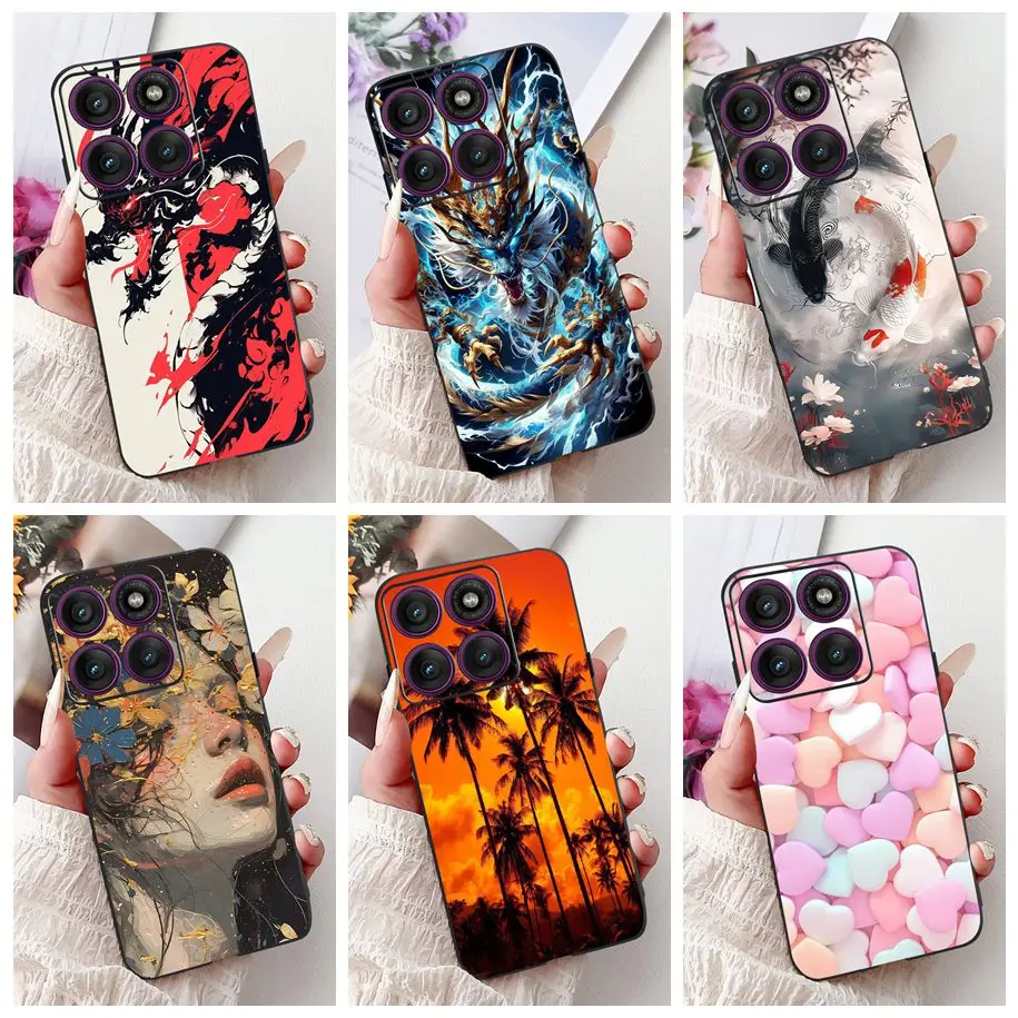 Pour couverture Motorola Moto Edge 60 étui Moto Edge 60 Pro coques de téléphone Cool Dragon carpe silicone Funda pour Moto Edge60 Fusion 60s Capa