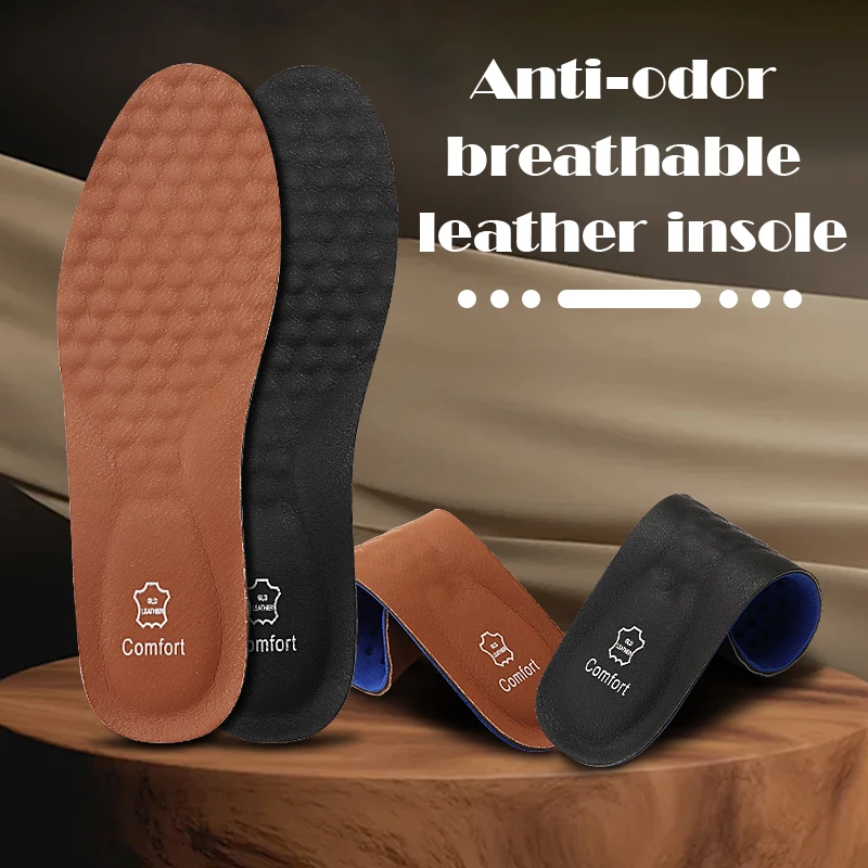 Orthopädische Schuheinlagen aus Leder zur Unterstützung des Fußgewölbes für Plantarfasziitis, stoßdämpfende Fußpolster für Herbst und Winter, bequeme Schuhsohle Image