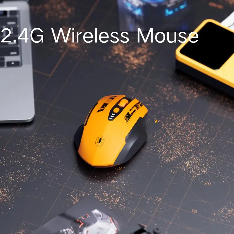 Mouse wireless ergonomico - USB da 2,4 GHz - Un ricevitore, ricarica USB - C, batteria ottica visibile, plug & play per laptop e desktop